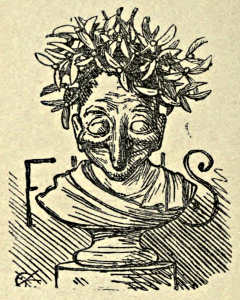 Bust of Mr. Punch, obscuring the word FINIS