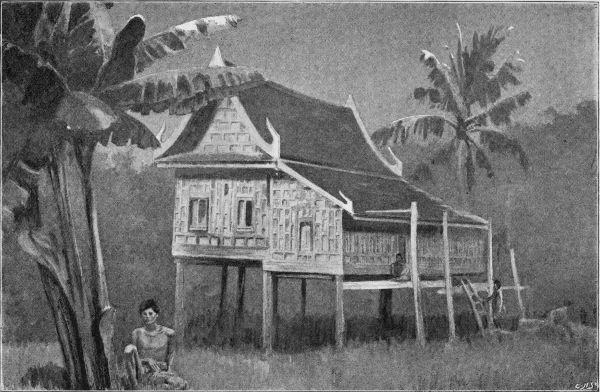 A SIAMESE TEAK-WOOD HOUSE.