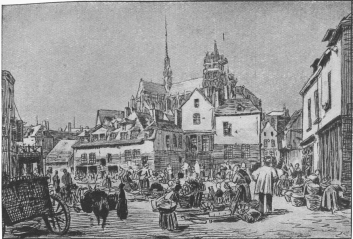 PLACE DES HUCHERS ABOUT 1820. (drawing by the Brothers Duthoit).