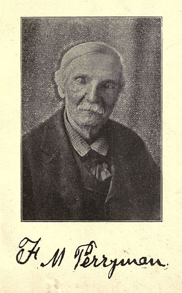 Photograph and signature of F M Perryman