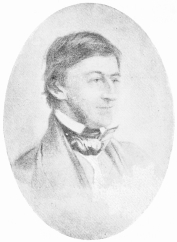 R. W. EMERSON (1858).  FROM A SKETCH BY ROWSE.