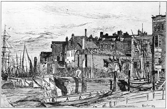 WAPPING WHARF (ETCHING)