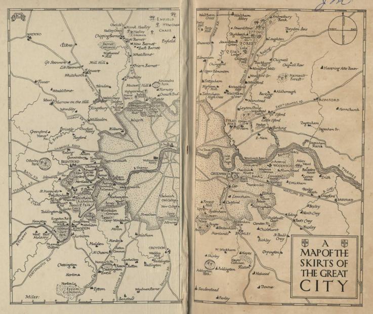 A map of The Skirts of the Great City