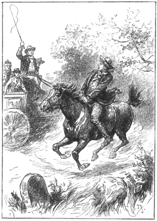 “John made a clumsy attempt to rein in his flying steed.”  p. 169  