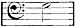 G note  on bass clef scale
