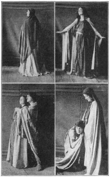Four photographs of different costumes