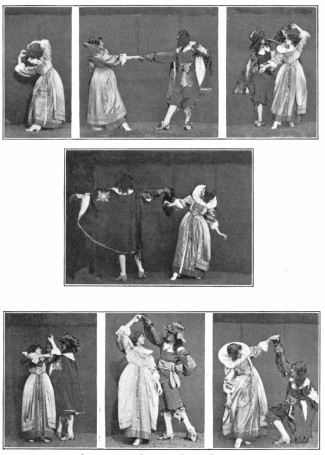 Image not available: Seventeenth Century Court Dances  The Saraband (1)—The Allemand (3)—The other groups are from the Minuet—6 and 5 (in that order) represent the Mirror figure in the Minuet de la Reine  To face page 54