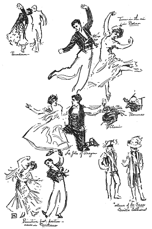 Image not available: Miscellaneous Spanish Notes.  Los Panaderos: group turning. The Jota of Aragon: typical group. Las Sevillanas: use of primitive foot position. The Bolero: a turn in the air. Castanets: Classic, tied to finger. Flamenco, tied to thumb. Seises of Seville Cathedral.  