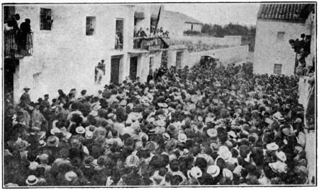 MEETING RÉPUBLICAIN PRÉSIDÉ PAR BLASCO IBÁÑEZ DANS UN VILLAGE DE LA RÉGION DE VALENCE