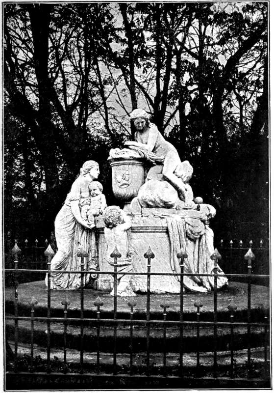 THE MEMORIAL ERECTED TO QUEEN MATILDA IN THE FRENCH GARDEN OF CELLE.