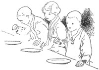 children eating at table