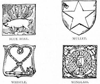 Image not available: BLUE BOAR.  MULLET.  WHISTLE.  WINDLASS.  (Badges of the De Veres.)