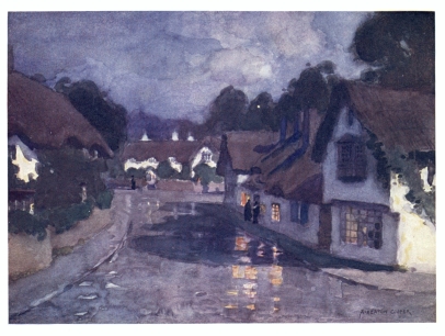 Image unavailable: SHANKLIN VILLAGE—MOONLIGHT AFTER RAIN