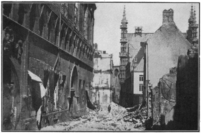 [Image unavailable: HOW THE GERMAN VANDALS DEALT WITH THE WORLD-FAMED LIBRARY OF LOUVAIN.  Photo, Central News.  Face p. 73.