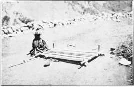 Image unavailable: A QUICHUA WOMAN WEAVING AT QUEBRADA HONDA