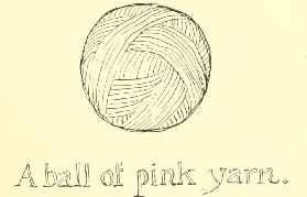A ball of pink yarn.