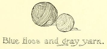 Blue floss and gray yarn.