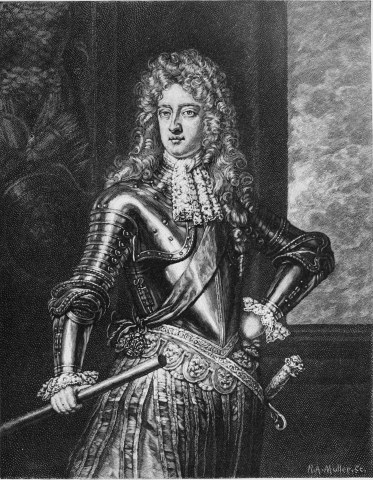 Image unavailable: PRINCE GEORGE OF DENMARK.  ENGRAVED BY R. A. MULLER, FROM MEZZOTINT IN THE BRITISH MUSEUM BY JOHN SMITH, AFTER THE PAINTING BY SIR GODFREY KNELLER.