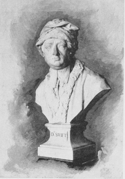 Image unavailable: JONATHAN SWIFT.  FROM PHOTOGRAPH OF ORIGINAL MARBLE BUST OF SWIFT BY ROUBILLIAC (1695-1762), NOW IN THE LIBRARY OF TRINITY COLLEGE, DUBLIN.