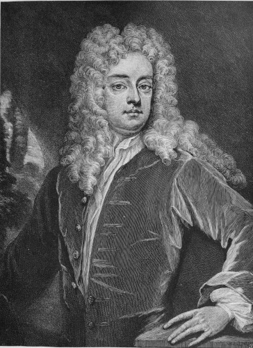 Image unavailable: JOSEPH ADDISON.  ENGRAVED BY T. JOHNSON, FROM MEZZOTINT BY JEAN SIMON, AFTER PAINTING BY SIR GODFREY KNELLER.