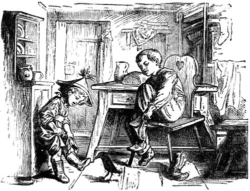 Children putting boots