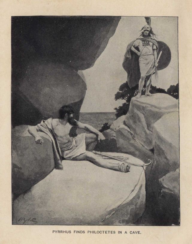 PYRRHUS FINDS PHILOCTETES IN A CAVE.