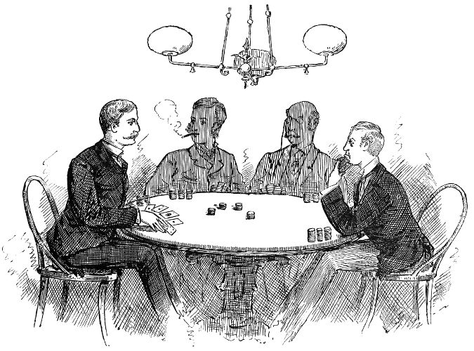 Four men playing poker