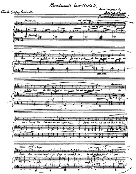 first page of ballad score