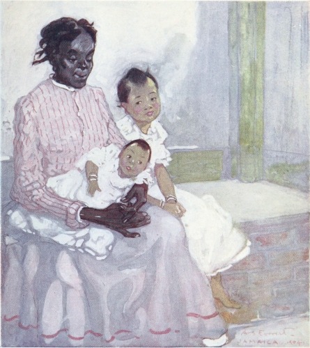 Image unavailable: A NEGRO NURSE WITH CHINESE CHILDREN, JAMAICA
