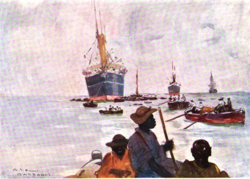 Image unavailable: STEAMERS UNLOADING, BARBADOES