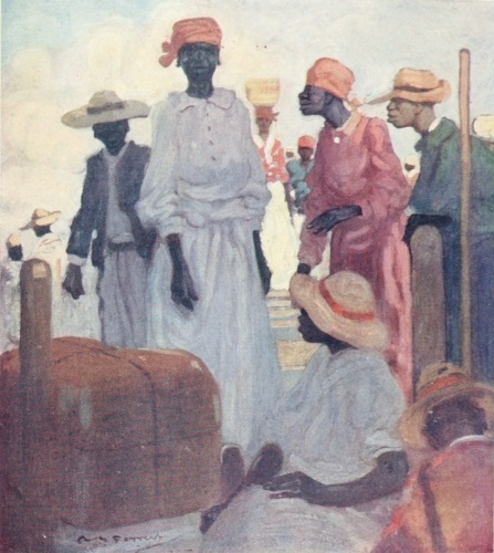 Image unavailable: PASSENGERS EMBARKING FROM A QUAY, ST. ANN’S BAY, JAMAICA