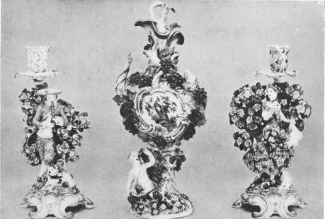 Image unavailable: Courtesy Metropolitan Museum of Art  A Pair of Candlesticks and a Vase, Chelsea, 18th Century