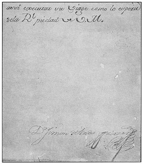 Signature of Simon de Anda y Salazar