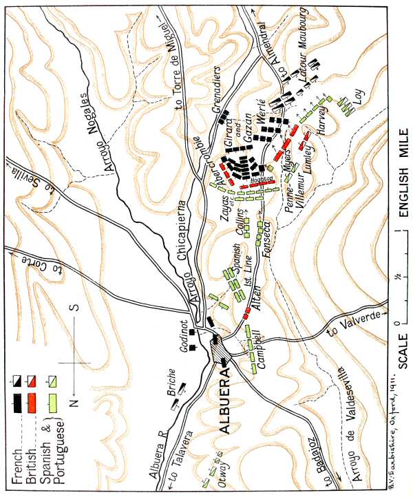 Map of the battle of Albuera, about 11.30 a.m.