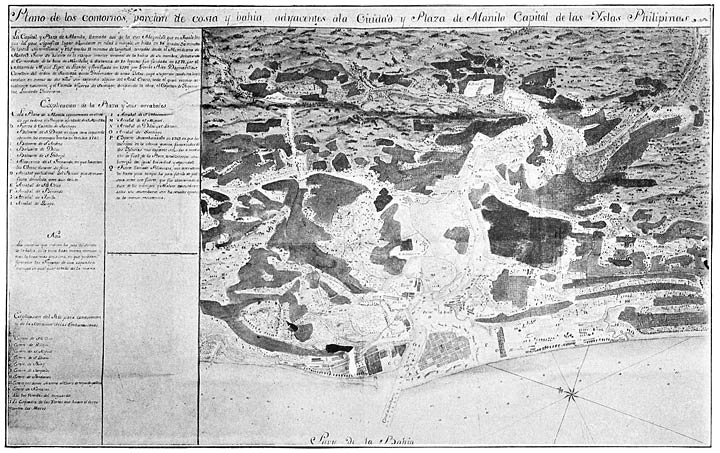 Plan of the environs, and a portion of the coast and bay adjacent to the city of Manila, 1779 (?)