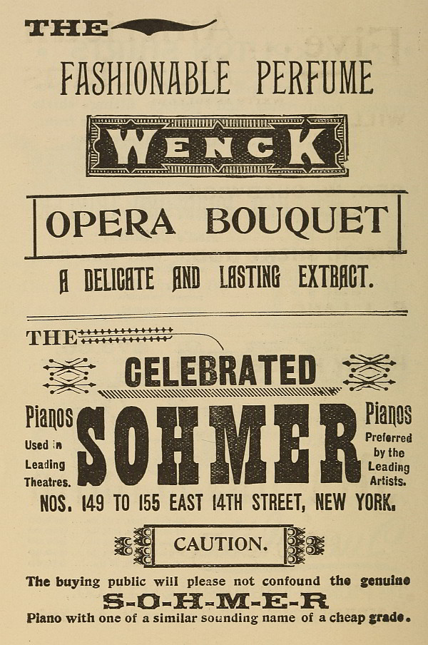 Wenck and Sohmer ads