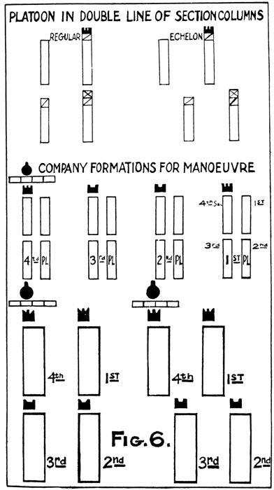 PLATOON IN DOUBLE LINE OF SECTION COLUMNS COMPANY FORMATIONS FOR MANOEUVRE