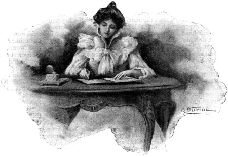 Girl writing at a desk.