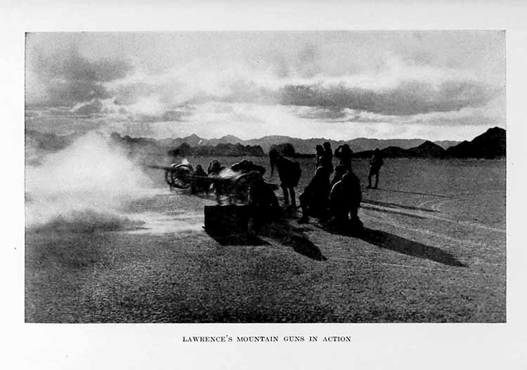 Photograph: LAWRENCE’S MOUNTAIN GUNS IN ACTION
