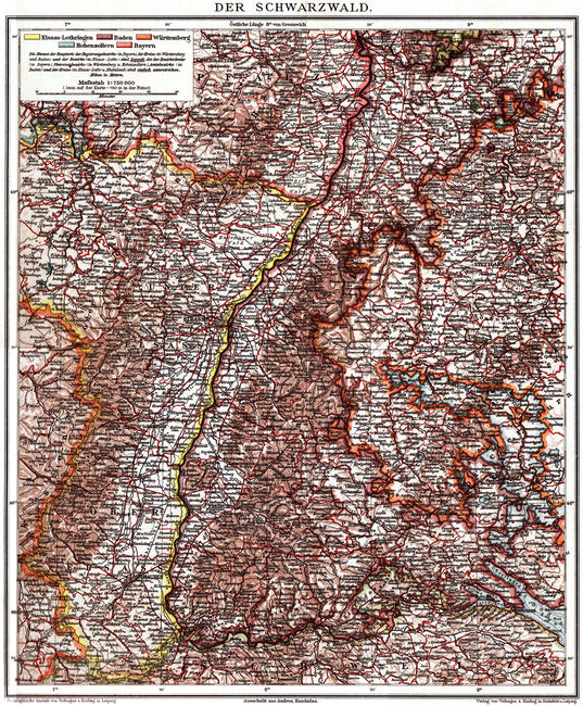 Karte des Schwarzwaldes