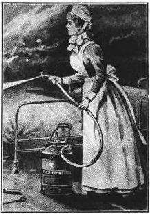 Maid using fire extincteur