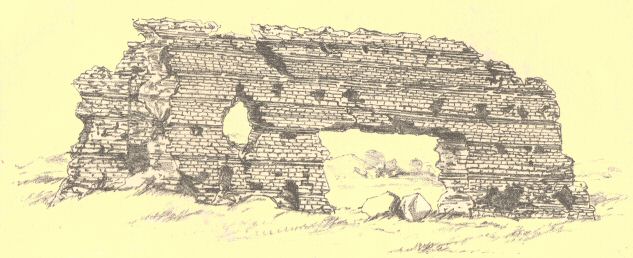 Plate 1.  The north side of the Old Wall at Wroxeter