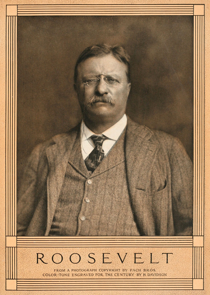 Roosevelt.     From a photograph; copyright by Pach Bros. Color-tone engraved for     The Century by H. Davidson