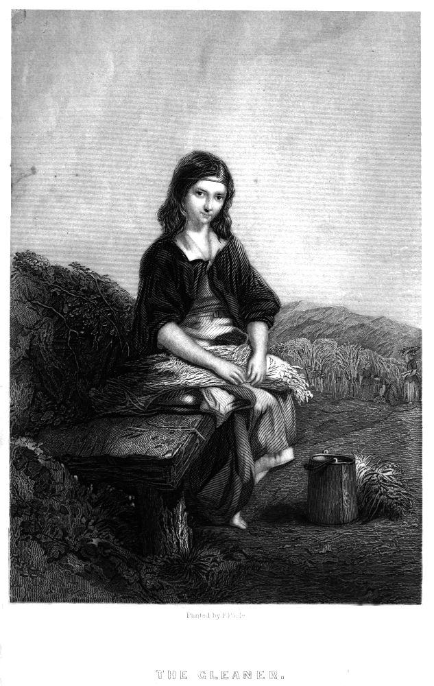 THE GLEANER Painted by F Poole