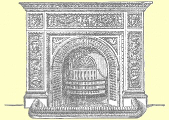 The adaptation of faience to a fireplace