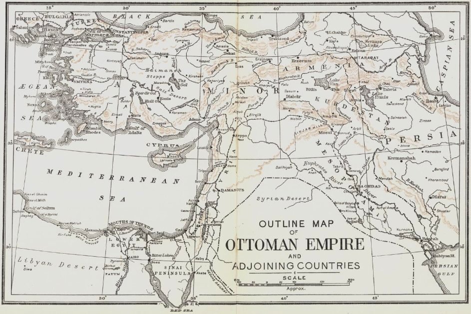 OUTLINE MAP OF OTTOMAN EMPIRE AND ADJOINING COUNTRIES