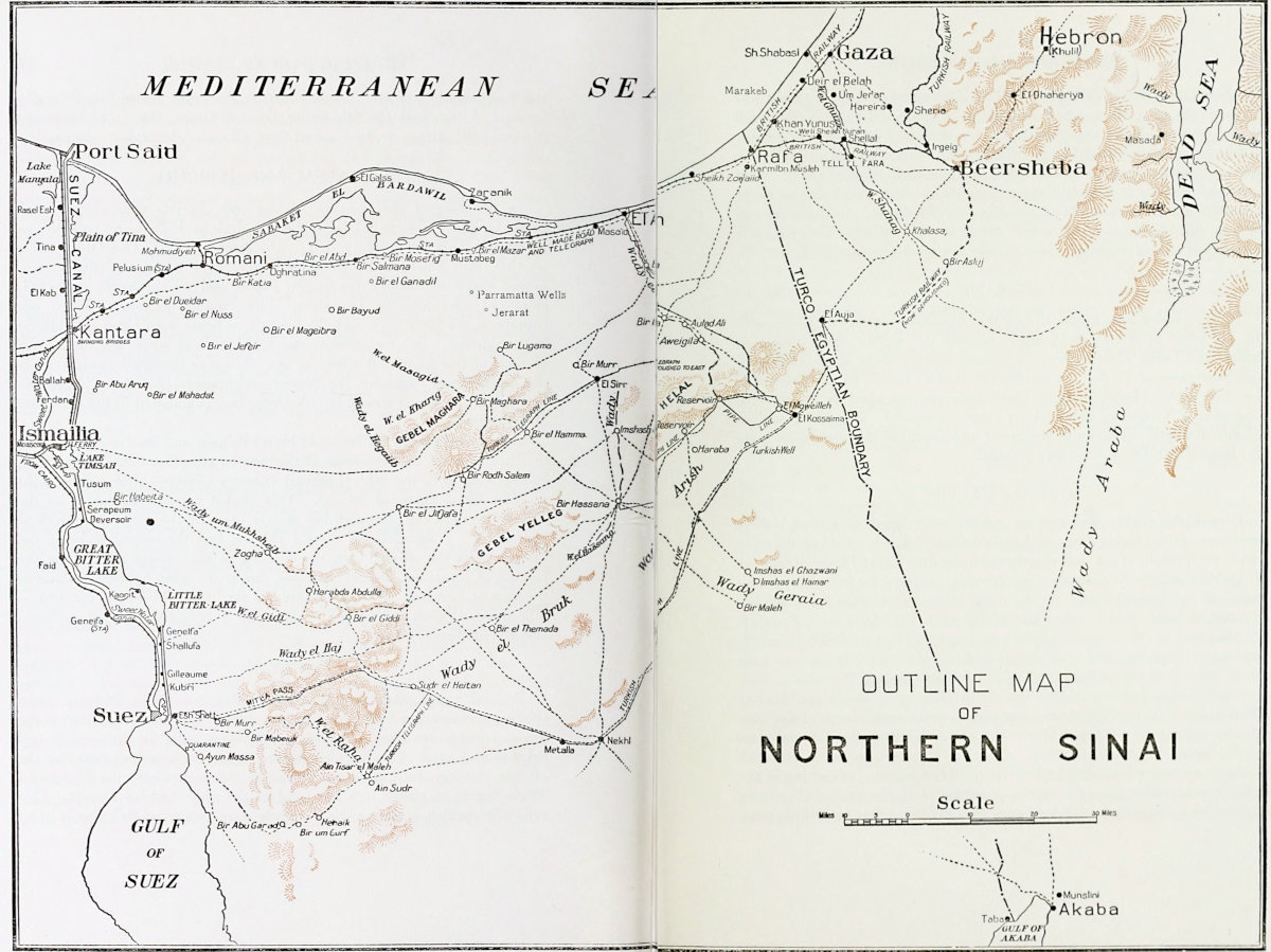 OUTLINE MAP OF NORTHERN SINAI