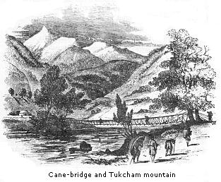 Cane-bridge and Tukcham mountain