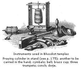 Implements used in Boodhist temples