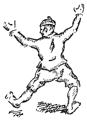 Hajo maakte een rondedans, waarop een Zoeloe jaloersch zou zijn.
